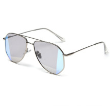 Latest Fashion Unisex Irregular Color Film UV400 Custom Polarized Sunglasses With Metal Square Frame